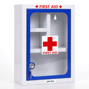 Plantex First Aid Box/Emergency Medicine Storage Box/First Aid Kit Box/Medical Box for Home, School & Office/Lockable with Multi Compartment - (Blue & White) ÃƒÂ¢Ã¢â€šÂ¬Ã¢â‚¬Å“ Big Size Wall Mount ÃƒÂ¢Ã¢â€šÂ¬Ã¢â‚¬Å“ Metal
