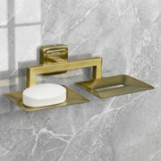 Plantex 304 Grade Stainless Steel Dual Soap Holder for Bathroom/Soap Dish/Soap Stand/Bathroom Accesories - Decan (Brass Antique)