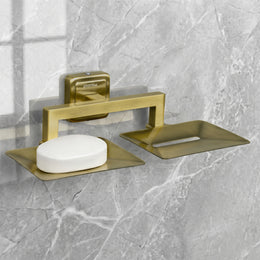 Plantex 304 Grade Stainless Steel Dual Soap Holder for Bathroom/Soap Dish/Soap Stand/Bathroom Accesories - Decan (Brass Antique)