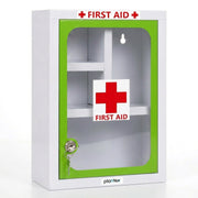 Plantex Metal Emergency First Aid Kit Box for Home/Medical Kit Box for Medicine Storage with Multi Compartments for School, Office - Lockable (Green & White) Big Size, Wall Mount