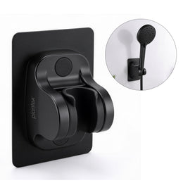 Plantex ABS Hand Shower Holder For Bathroom/Strong Self Adhesive Adjustable Handheld Shower/No Drilling Wall Mount Bracket - (Black)