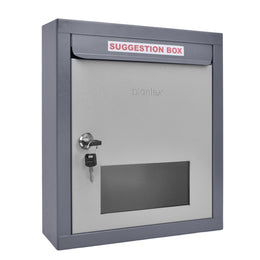Plantex All in one Multipurpose use Box- Letter Box/Post Box for Gate Home and Office/Suggestion Box for Office use/Complaint/Donation Box with Lock Table Top or Wall Mount Pack of 1 - (Grey)