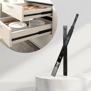 Plantex 12 Inch Soft Close Drawer Channel/Regular Close Ball Bearing Slider Drawer Channel for Home, Kitchen & Wardrobe/Telescopic Channel for Drawer - Pair of 1 (Black)