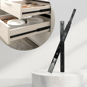 Plantex 20 Inch Soft Close Drawer Channel/Regular Close Ball Bearing Slider Drawer Channel for Home, Kitchen & Wardrobe/Telescopic Channel for Drawer - Pair of 1 (Black)