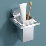 Plantex 304 Grade Stainless Steel Tumbler Holder for Bathroom/Toothbrush Holder/Toothpaste/Razor Holder/Bathroom Accessories - Pack of 1 (Delta, Chrome)