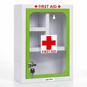 Plantex Metal Emergency First Aid Kit Box for Home/Medical Kit Box for Medicine Storage with Multi Compartments for School, Office - Lockable (Green & White) Big Size, Wall Mount