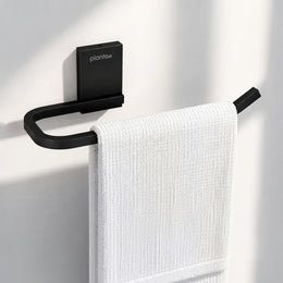Plantex 304 Grade Stainless Steel Hand Towel Hanger/Napkin Holder for Wash Basin/Towel/Napkin Ring/Bathroom Accessories (Crystal - Black)