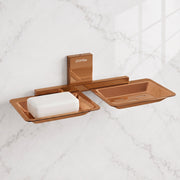 Plantex 304 Grade Stainless Steel Double Soap Stand/Dual Soap Dish/Soap Case/Soap Storage/Soap Holder for Bathroom/Bathroom Accessories - Pack of 1 (Crystal, PVD Rose Gold)