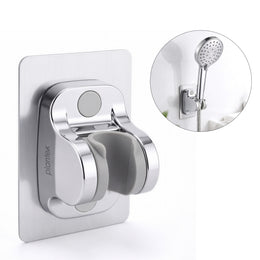 Plantex ABS Hand Shower Holder For Bathroom/Strong Self Adhesive Adjustable Handheld Shower/No Drilling Wall Mount Bracket - (Chrome)
