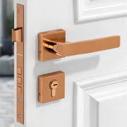 Plantex Polished Brass Heavy Duty Door Lock - Main Door Lock Set with 3 Keys/Mortise Door Lock Knob for Home/Office/Hotel (7110 - Pvd Choco)