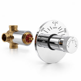 Plantex Brass Single Knob Shower Diverter with One Switch/Innovative Bathroom Mixer Valve/Cost-Effective Wall Mount Shower System Fitting - (Chrome, 8091)