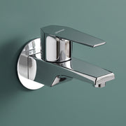 Plantex Bib Cock Water Tap for Bathroom with Water Saving Aerator/Wall Mount Tap for Wash Basin with Teflon Tape & Wall Flange, Chrome (Celesiya-1241)