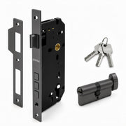 Plantex Mortise Door Lock Set with Brass Cylinder & Keys/Heavy-Duty Main Door Lock Body - Pack of 1 (Satin Black)