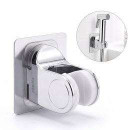 Plantex ABS Hand Shower Holder For Bathroom/Strong Self Adhesive Adjustable Handheld Shower/No Drilling Wall Mount Bracket - (Chrome)
