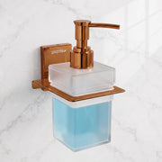 Plantex 304 Grade Stainless Steel Liquid Soap Dispenser for Bathroom/Frosted Glass Hand wash Dispenser/Bathroom Accessories - Pack of 1 (Crystal, PVD Rose Gold)