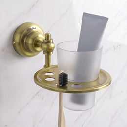 Plantex 304 Grade Stainless Steel Tumbler Holder/ABS Material Tooth Brush Holder/Bathroom Accessories - Skyllo (Antique)