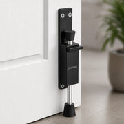 Plantex Kickdown Door Stopper Spring Loaded Telescopic Step On/Off Door Stopper Rubber, Adjustable Heavy Duty Door Locks Holder Stop/Release by Foot - Pack of 1 (Black)