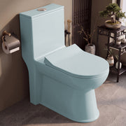 Plantex Platinum Ceramic One Piece Western Toilet/Rimless Washdown Commode for Toilet/Commode With Soft Close Toilet Seat - S Trap Outlet (Ocean)