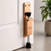 Plantex Kickdown Door Stopper Spring Loaded Telescopic Step On/Off Door Stopper Rubber, Adjustable Heavy Duty Door Locks Holder Stop/Release by Foot - Pack of 1 (Rose Gold)