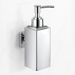 Plantex Liquid Soap Dispenser for Bathroom 304 Grade Stainless Steel Shampoo Dispenser Square Hand Wash Dispenser Bathroom Accessories Pack of 1 Regent Chrome