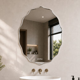 Plantex Frameless Oval Mirror for Wall/Mirror with Beveled Smooth Edges/Mirror for Bathroom/Dressing Room/Living Room/Bedroom/Entryway - (18 X 24 Inch)