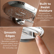 Plantex J4 Stainless Steel Soap Dish with Liquid Dispenser/Soap Stand for Bathroom Wall Mount/Shampoo Dispenser/Bathroom Accessories (Chrome Finish) Onix