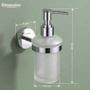 Plantex Brezza Stainless Steel Glass Liquid Soap Dispenser/Shampoo Dispenser/Handwash Dispenser/Bathroom Accessories - Chrome