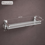 Plantex Bathroom Rack Steel/Bathroom Accessories Set Stainless Steel/Bathroom Organizer with Hooks and Railings for Kitchen/Multipurpose Bathroom Stand(16x5 inch, Chrome)