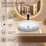 Plantex Table Top Wash Basin For Bathroom/Designer Ceramic Basin/Countertop Vessel Sink Basin - Indo-European Collection (24x 16 x 5 Inch)