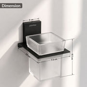 Plantex 304 Grade Stainless Steel Glass Tumbler Holder/Toothbrush Holder for Bathroom/Bathroom Accessories – Pack of 1 (Crystal, Black)