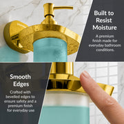 Plantex J4 Stainless Steel Liquid Soap Dispenser/Shampoo Dispenser for Wash Basin/Hand Wash Dispenser Wall Mounted/Bathroom Accessories (PVD Gold Finish) Onix
