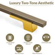 Plantex Aluminium Cabinet Handle/900mm Wardrobe Handle for Home/Cupboard Door Pull-Push Handles for Office - Pack of 2 (DTC-5580, Brass Antique & Gold)