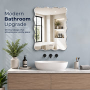 Plantex Frameless Bathroom Mirror/Rectangular Shape Glass For Wall/Mirror For Dressing Room/Living Room/Bedroom/Entryway (18 X 24 Inch)