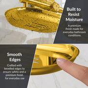 Plantex J4 Stainless Steel Double Soap Holder for Bathroom/Wall Mounted Soap Holder/Bathroom Accessories (PVD Gold Finish) Onix