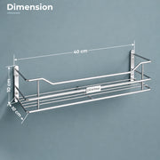Plantex Bathroom Shelf for Wall Steel/Wall Mounted Shelf for Kitchen with Railings/Washroom Organizer (16 inch, Chrome)