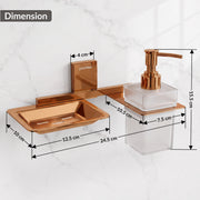 Plantex 304 Grade Stainless Steel Soap Dish with Liquid Dispenser/Soap Stand/Shampoo Dispenser for Bathroom/Bathroom Accessories - Pack of 1 (Crystal, PVD Rose Gold)