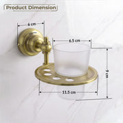 Plantex 304 Grade Stainless Steel Tumbler Holder/ABS Material Tooth Brush Holder/Bathroom Accessories - Skyllo (Antique)