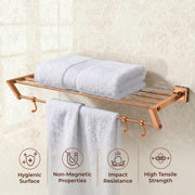 Plantex 304 Grade Stainless Steel Towel Rack/Towel Holder in Bathroom/Towel Hanger/Stand/Bathroom Accessories Set - Decan (Rose Gold)