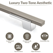 Plantex Aluminium Cabinet Handle/900mm Wardrobe Handle for Home/Cupboard Door Pull-Push Handles for Office - Pack of 1 (DTC-5580, Satin White & Chrome)