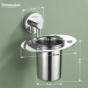 Plantex Tumbler Holder for Bathroom/Stainless Steel Tooth Brush Holder/Toothpaste Holder - Pack of 1 (Chrome)