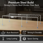 Plantex Stainless Steel Multipurpose Expandable Dish Rack/Expandable Storage Shelves for Kitchen Cabinets/Plate Stand/Utensil Rack(Chrome-Silver)