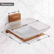 Plantex 304 Grade Stainless Steel Glass Soap Dish/Soap Stand/Soap Holder/Soap Storage/Bathroom Accessories - Crystal (PVD Rose Gold)