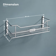 Plantex Bathroom Shelf for Wall/Stainless Steel Shelf for Kitchen with Railings/Perfume Rack/Bathroom Organiser (12 inch, Chrome)