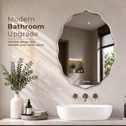 Plantex Glass Frameless Oval Mirror for Wall/Mirror with Beveled Smooth Edges/Mirror for Bathroom/Dressing Room/Living Room/Bedroom/Entryway - (18 X 24 Inch), Clear