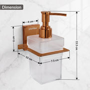 Plantex 304 Grade Stainless Steel Liquid Soap Dispenser for Bathroom/Frosted Glass Hand wash Dispenser/Bathroom Accessories - Pack of 1 (Crystal, PVD Rose Gold)