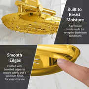 Plantex J4 Stainless Steel Soap Dish with Tumbler Holder/Soap and Brush Holder for Bathrooom/2 in 1 Soap Holder with Toothbrush Holder/Bathroom Accessories (PVD Gold Finish) Onix