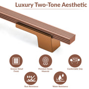 Plantex Aluminium Cabinet Handle/900mm Wardrobe Handle for Home/Cupboard Door Pull-Push Handles for Office - Pack of 2 (DTC-5580, Rose Gold)