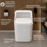 Plantex Imported Platinum One Piece Western Commode for Toilet/Rimless Siphonic Vaccum Commode with Soft Close Toilet Seat Cover - S Trap Outlet (White)