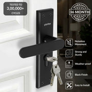 Plantex Door Lock Set - Main Door Lock Plate Handle Set/Mortise Lock with 3 Keys/Lock Body and Cylinder - Pack of 1 (OHMH-81, Z-Black)
