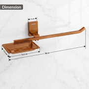 Plantex 304 Grade Stainless Steel Soap Dish with Napkin Ring/Soap Stand/Soap Holder/Napkin Holder/Towel Hanger for Bathroom/Bathroom Accessories - Pack of 1 (Crystal, PVD Rose Gold)